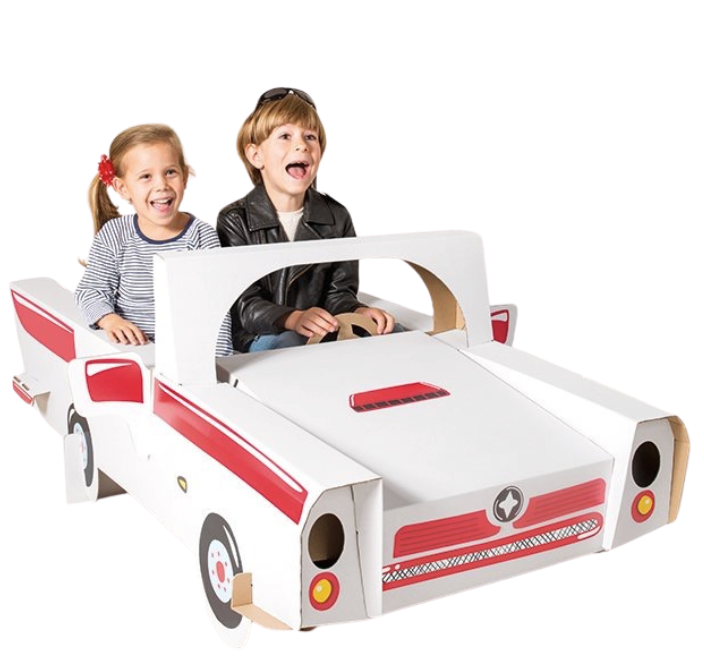 Kartonowe auto do składania i malowania